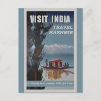 India Kashmir Vintage Travel Poster