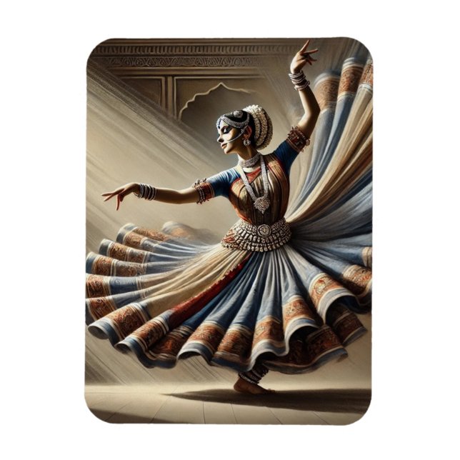 India Kathak Dancer Travel Magnet (Vertical)