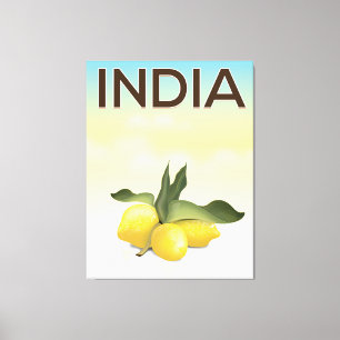 India Lemon travel poster Canvas Print