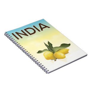 India Lemon travel poster Notebook
