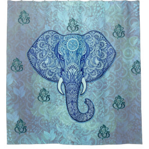 India lord-Ganesh-Elephant art Shower Curtain