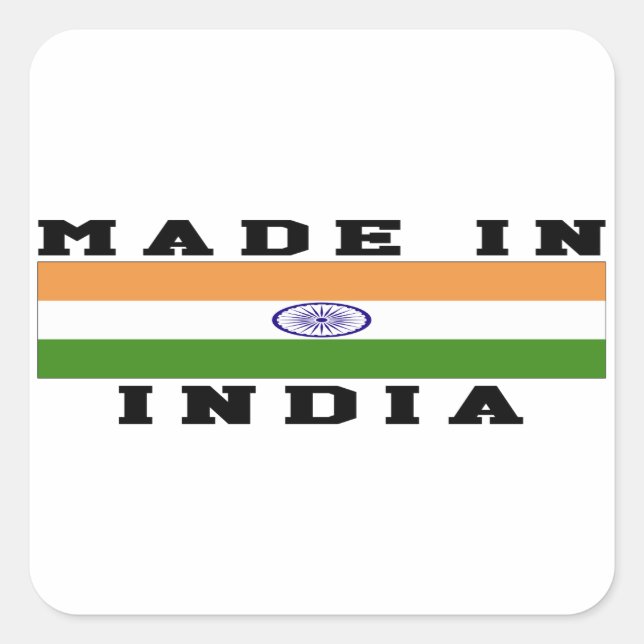 India Made In Designs Square Sticker (Front)