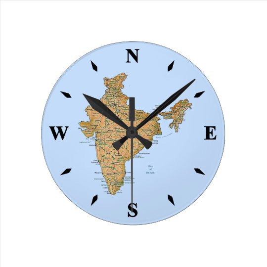India Map Clock Zazzle.co.uk