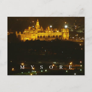 India Mysore Palace at night postcard