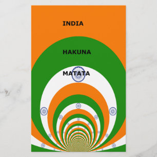 India National Flag Colours Design. Hakuna Matata