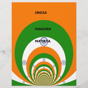 India National Flag Colours Design. Hakuna Matata