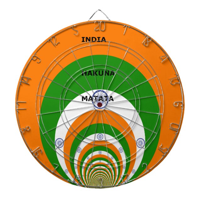 India National Flag Colours Design. Hakuna Matata Dartboard (Front)