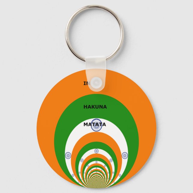 India National Flag Colours Design. Hakuna Matata Key Ring (Front)