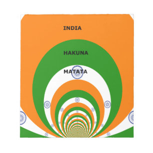 India National Flag Colours Design. Hakuna Matata Notepad