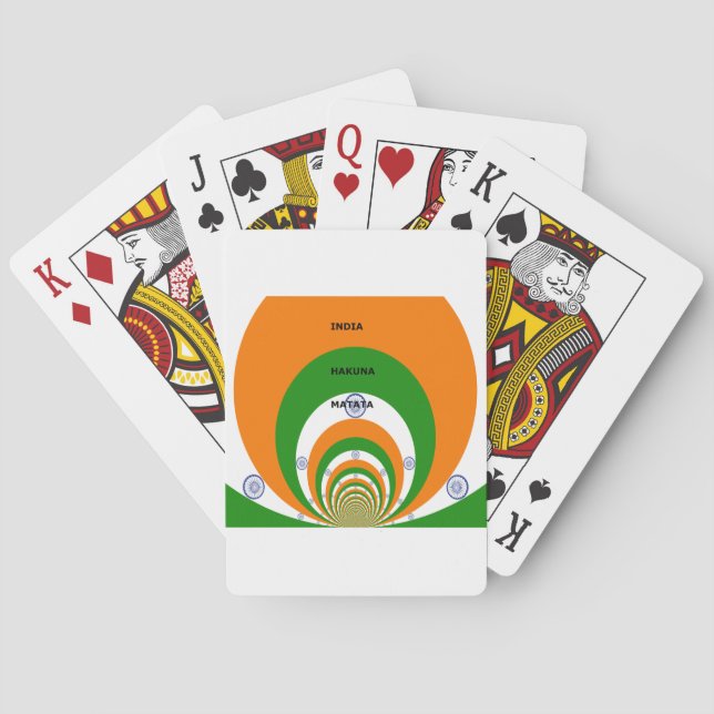 India National Flag Colours Design. Hakuna Matata Playing Cards (Back)