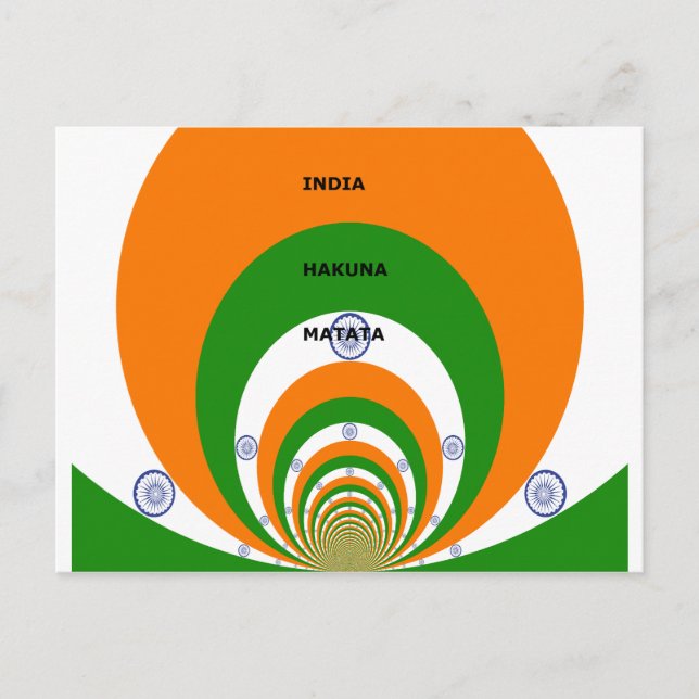 India National Flag Colours Design. Hakuna Matata Postcard (Front)