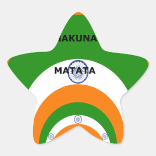 India National Flag Colours Design. Hakuna Matata Star Sticker