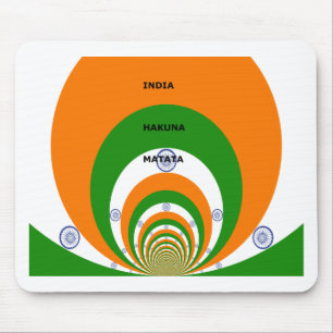 India National Flag Colours Design with "Hakuna Ma Mouse Mat