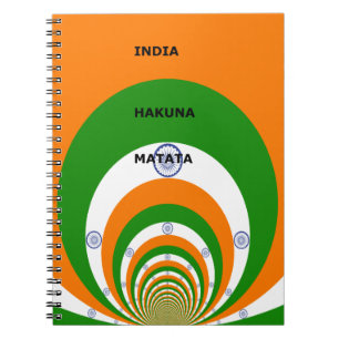 India National Flag Colours Design with "Hakuna Ma Notebook