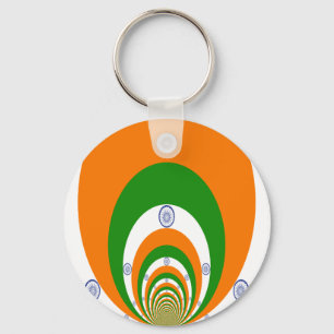 India National Flag Colours Kaleidoscope Key Ring