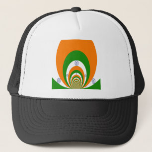 India National Flag Colours Kaleidoscope Trucker Hat