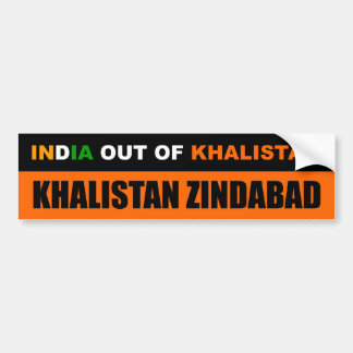India out of Khalistan Bumper Sticker
