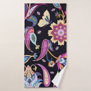 India paisley pattern bath towel