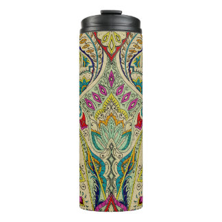 India paisley pattern, bohemian border. thermal tumbler