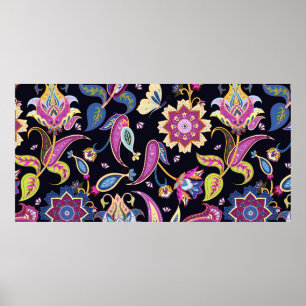 India paisley pattern poster
