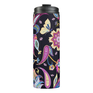 India paisley pattern thermal tumbler