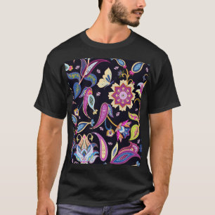 India Paisley Seamless Floral Ornament T-Shirt