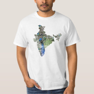 India Peacock Map Shirt