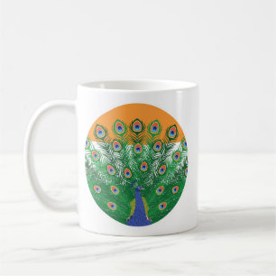 India Peafowl Indian National Animal Flag Coffee Mug