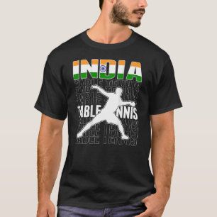 India Ping Pong  Proud Indian Table Tennis Support T-Shirt