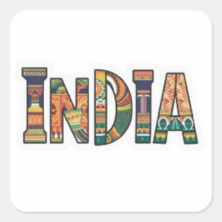 "India Pride Sticker: Show Your Spirit" Square Sticker
