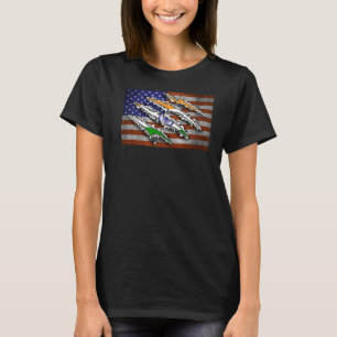 India Proud Flag Day Hindi America Scratch Ashoka T-Shirt