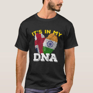 India Proud Flag Day Hindi DNA Ashoka Chakra UK En T-Shirt