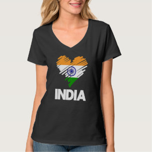 India Proud Flag Day Hindi Indian Heart Love Hindu T-Shirt