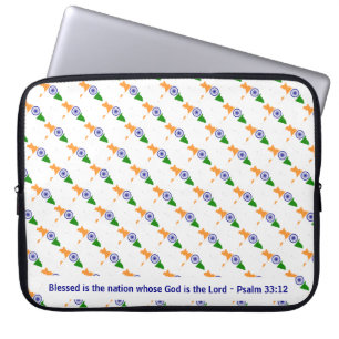 INDIA Psalm 33:12 Blessed Nation Laptop Sleeve