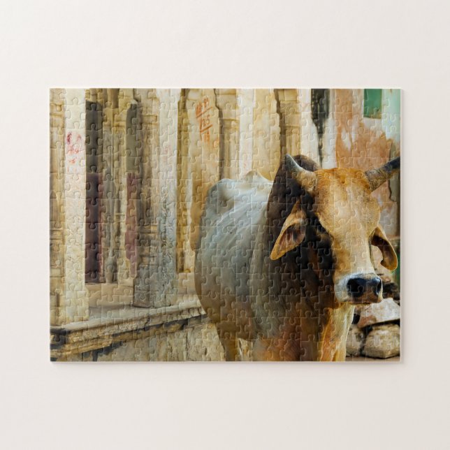 India Rajastan Sacred Cow Jigsaw Puzzle (Horizontal)