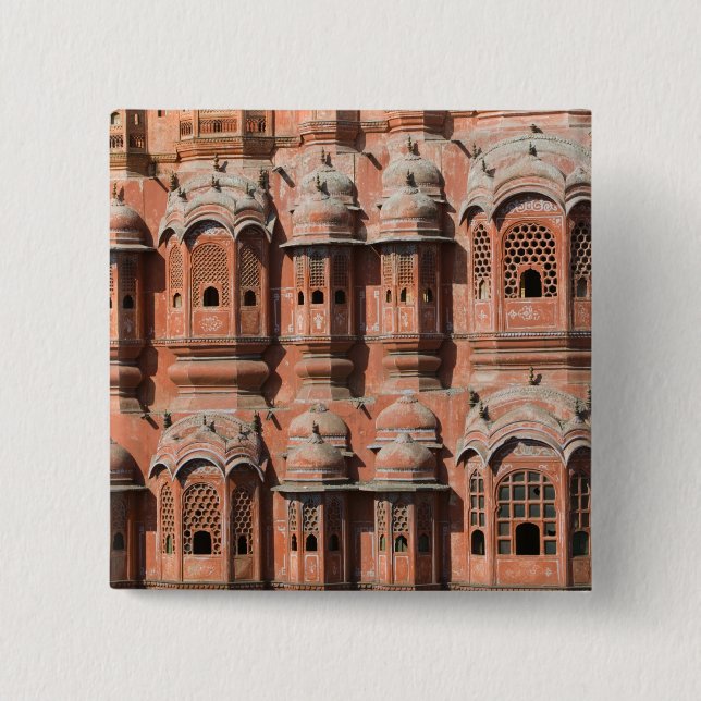 INDIA, Rajasthan, Jaipur: Hawa Mahal (Palace of 15 Cm Square Badge (Front)