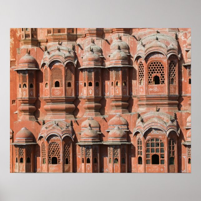 INDIA, Rajasthan, Jaipur: Hawa Mahal (Palace of Poster (Front)