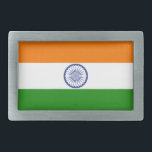 India Rectangular Belt Buckle<br><div class="desc">India flag</div>