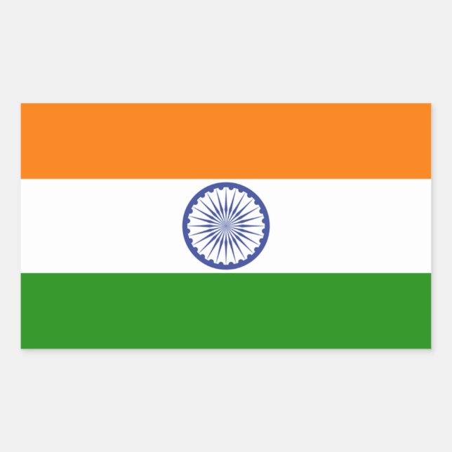 India Rectangular Sticker (Front)
