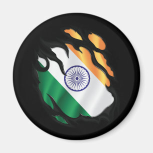 India Ripped Flag Magnet
