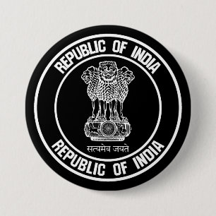 India Round Emblem 7.5 Cm Round Badge