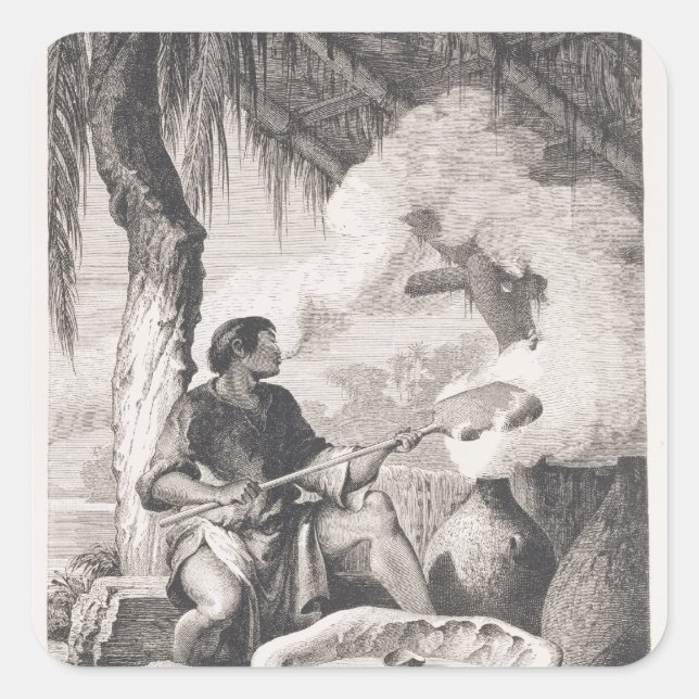 India-rubber manufacture square sticker (Front)