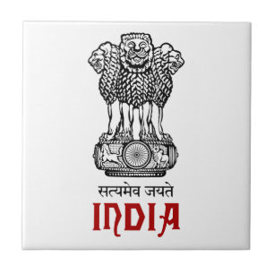 INDIA - seal/emblem/blazon/coat of arms Tile