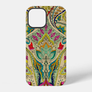 India seamless paisley pattern, decorative border. iPhone 12 case