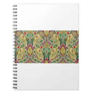 India seamless paisley pattern, decorative border. notebook