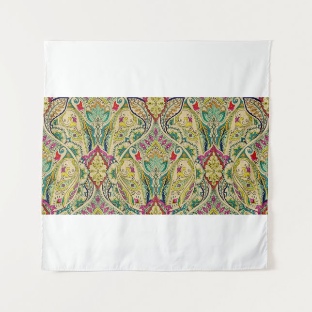 India seamless paisley pattern, decorative border. tapestry (Front)