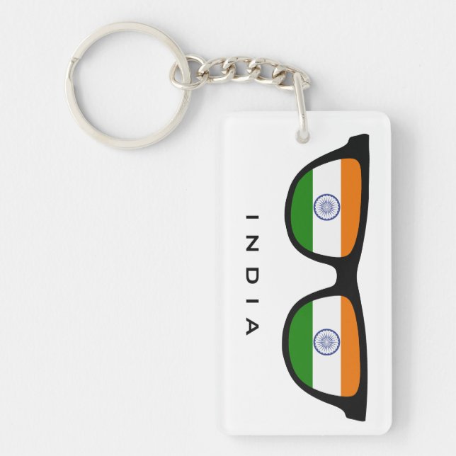 India Shades custom text & colour key chain (Front)