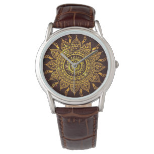 India Solar Motif Sun God Watch