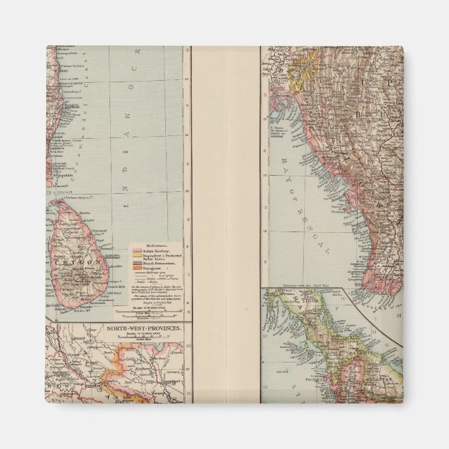 India South, Burma, Malay Peninsula Magnet (Front)