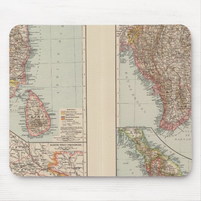India South, Burma, Malay Peninsula Mouse Mat (Front)